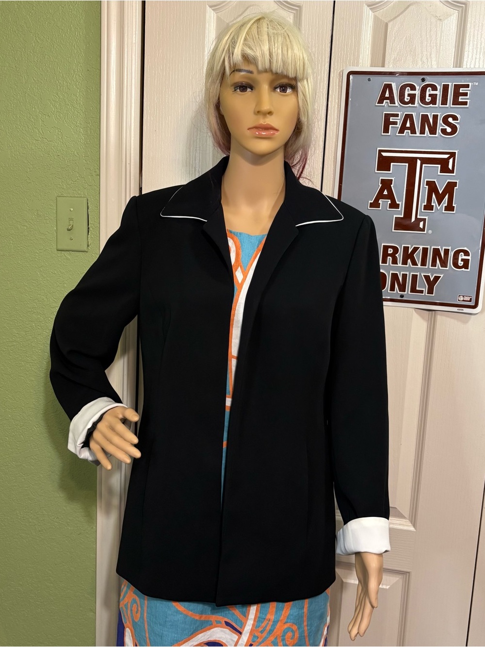 Talbots Open Front Women's Blazer with Contrast Trim